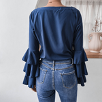 Chemise en mousseline à manches évasées
