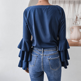 Chemise en mousseline à manches évasées