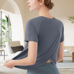 T-shirt de yoga fendu