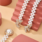 Chaîne de taille avec boucle de ceinture papillon perle