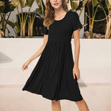 Robe à col ras du cou avec poche