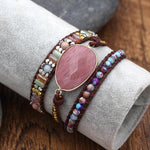 Bracelet enroulé en pierre naturelle fait à la main