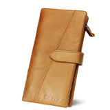 Porte-monnaie Vintage en Cuir Véritable de Grande Capacité RFID