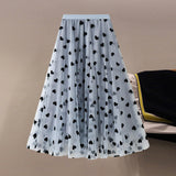 Jupe floquée en maille pour femme