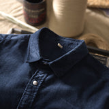 Chemises décontractées pour hommes de couleur unie avec boutons