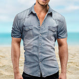 Chemises En Jean Á Manches Courtes