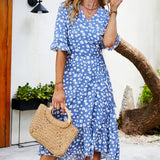 Nouvelle robe à volants en mousseline de soie