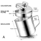 Récipient à graisse domestique avec crépine