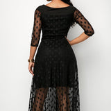 Robe Mode Élégante à Motif à Pois