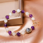 Bracelet Améthyste Blanc Clair de Lune