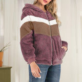 Sweat Zippé Contrasté En Peluche