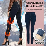 Jeans en molleton élastique épaissi pour femmes