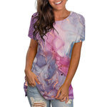 T-shirt décontracté à col rond coloré