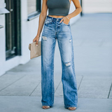 Jean Droit Déchiré Femme