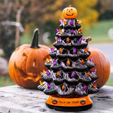 Sapin De Noël De Lumières Colorées D'Halloween