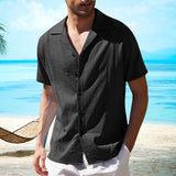 Chemise à Manches Courtes en Lin pour Homme