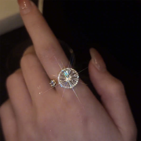 Bague Zircon Ronde Luxueuse et Délicate