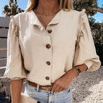 Blouse boutonnée à volants