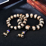 Bracelet Perles Glacées Gris Encens