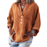 Chemise ample en coton et lin