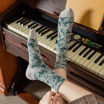 Chaussettes rétro en coton à fleurs