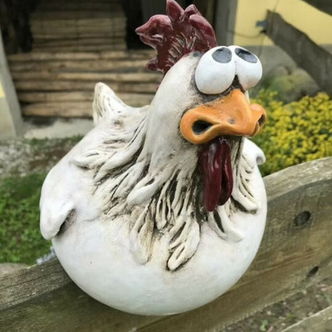 Artisanat en Résine de Poule aux Gros Yeux