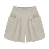 Short de plage décontracté pour femmes avec taille élastique