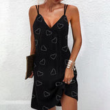 Mini-robe élégante à double bretelles et col en V pour femmes