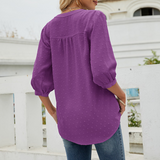 Chemise Á Col Montant Et Manches Mi-longues