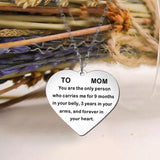 Collier TO MOM en forme de cœur, porte-clés