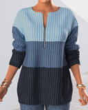 Chemisier avec Fermeture Éclair en Blocs de Couleur