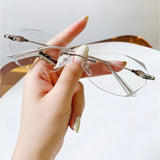 Lunettes sans monture anti-lumière bleue à la mode