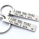 " I LOVE YOU MORE. THE END. I WIN." Porte-clés Drôle de Cadeau de Noël🎁