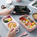 Boîte à lunch portable à trois empilables