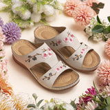Sandales à fleurs creuses décontractées faites à la main pour femmes