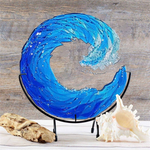 Sculpture En Verre Fusionné Ocean Wave