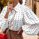 Chemise En Mousseline Á Pois Et Revers