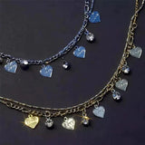 Bracelet de cheville incrusté de cristaux avec franges de diamants