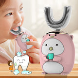 Brosse à dents électrique étanche pour enfants en forme de U