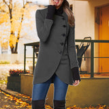 Veste Boutonnée Coupe-vent à Ouverture Oblique