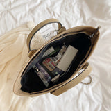 Sac fourre-tout en toile à bandoulière pour femmes, sac seau à sangle en chaîne