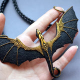 Collier Dragon Volant Ailé Noir