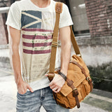 SAC MESSAGER FASHION VINTAGE EN TOILE POUR HOMME