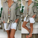 chemise boutonnée en coton et lin