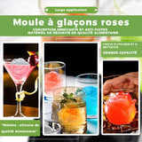 Grand moule à glaçons roses à 4 compartiments