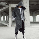Manteau long à capuche unisexe à manches longues