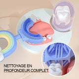 Brosse à dents arc-en-ciel souple en forme de U