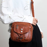 Sac à bandoulière vintage pour femme en cuir souple