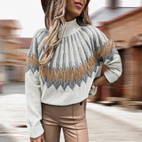 Pull décontracté en maille imprimée