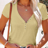 T-shirt à col en V profond